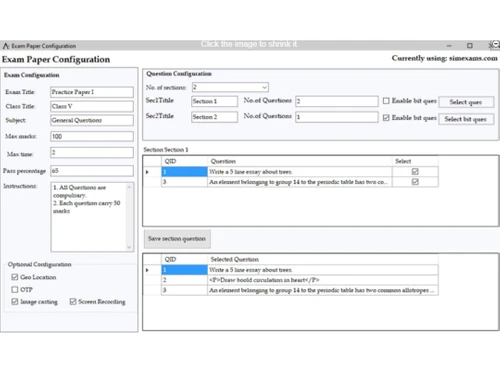 Anandsoft LAAS-Exam paper configuration