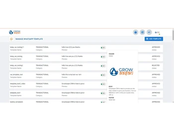 grow aasaan manage whatsapp template