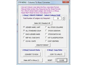 xltool excel to tally menu