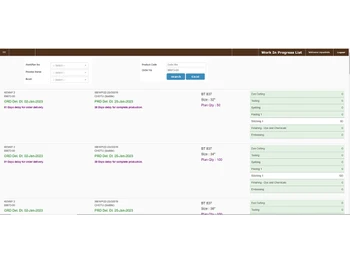 webcity erp work in progress list