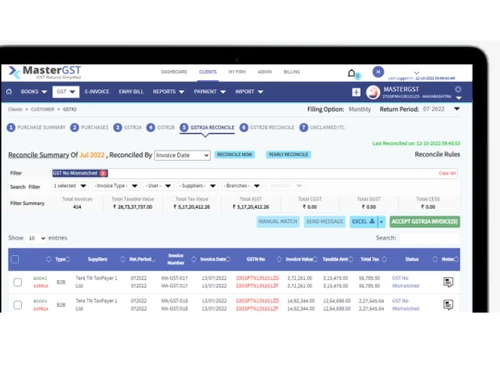 Automatic Reconciliation and Shows Mismatch of invoices
