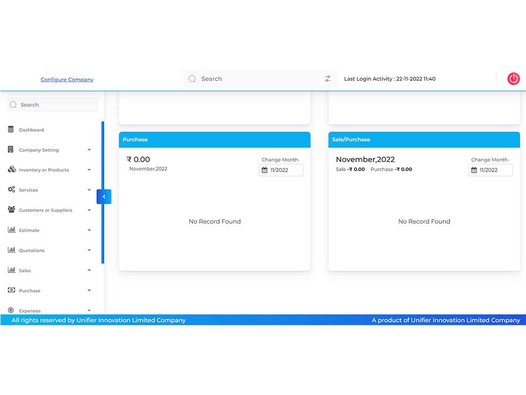 unibillapp dashboard