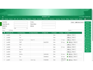 sara hospital software patient list