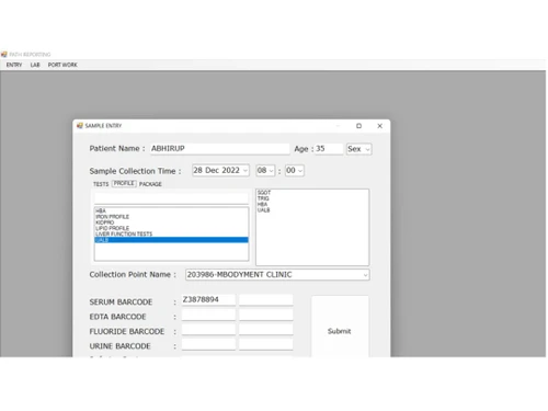 infysofy pathology entry