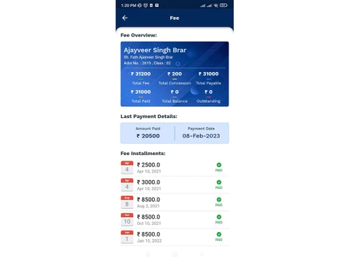 Cloud techno School Management student list schoolnext