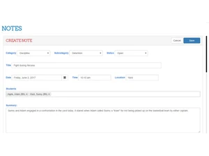 parentlocker create notes