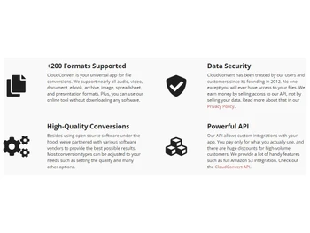 cloudconvert features