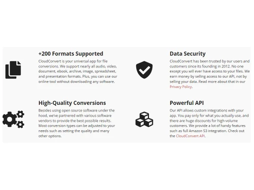 cloudconvert features