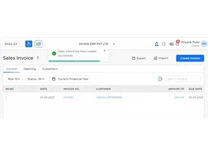 munim sales invoices