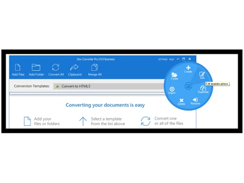 DOCCONVERTER Pro template editing options