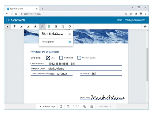scanwritr document editing