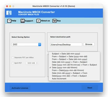 MBOX Converter file select