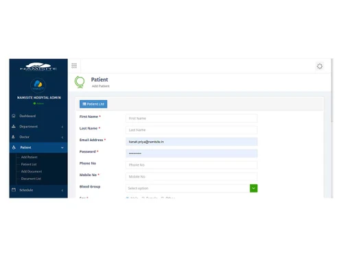 namisite hospital management software patient patient management