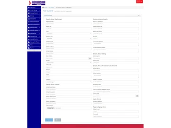 ashrisha school management software add student
