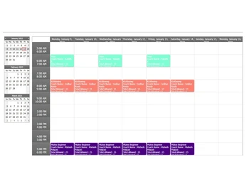 fitness manager calendar management