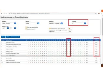 acloud student attendance report