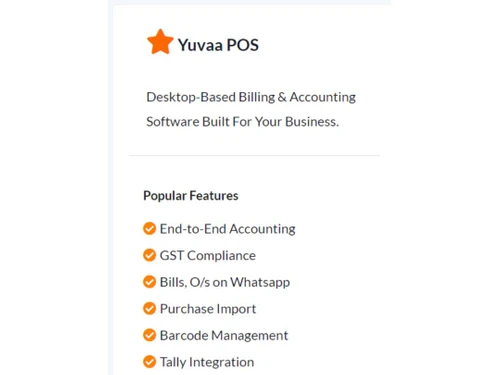 Yuvaasoft POS features