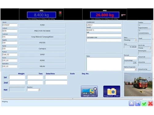 Weightron Weighbridge Software billing display