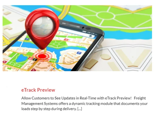 Freight Management Systems etrack preview