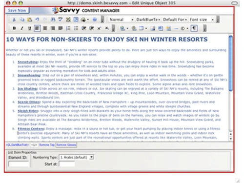 Savvy Content Manager