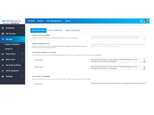 RP DigitalPhone IVR manage