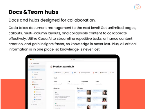 Coda docs and team hub