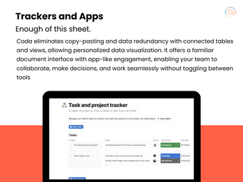 Coda trackers and app