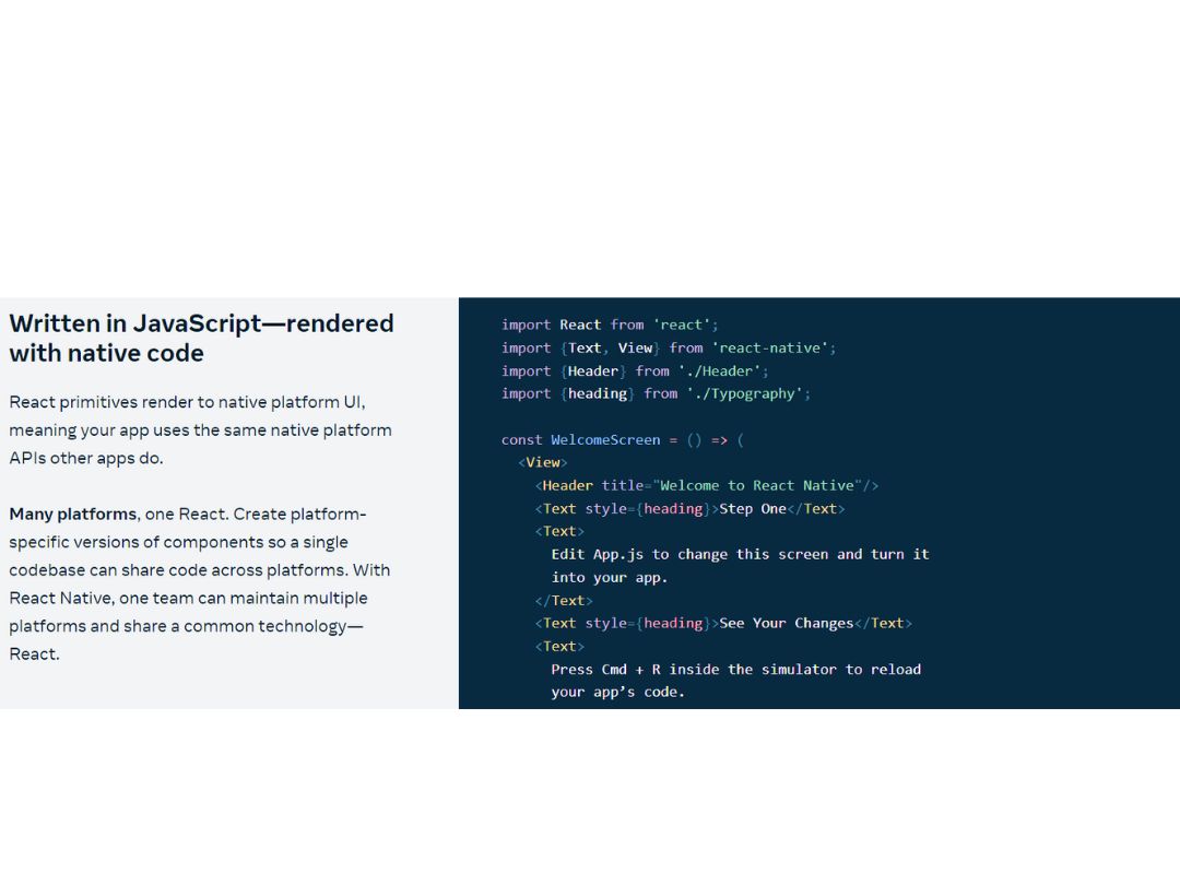 React Native Rendered with native code