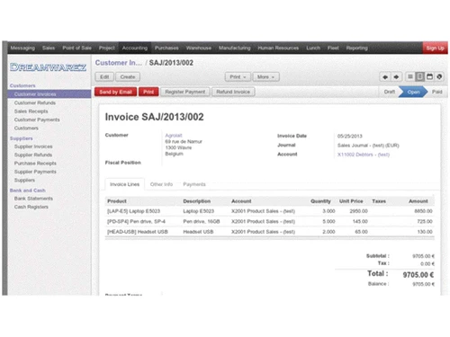 dreamwarez invoice
