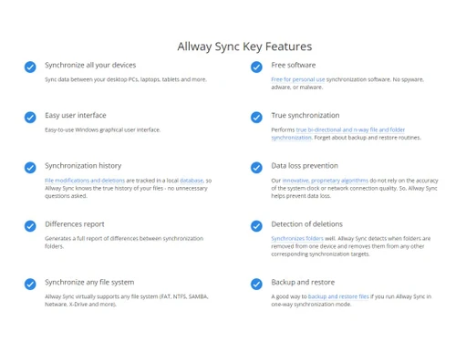 Allway Sync-Key Features.