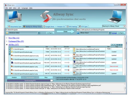 Allway Sync-Main Window
