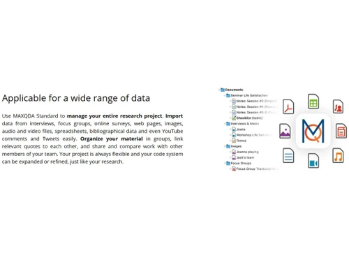 Maxqda Applicable for a wide range of data