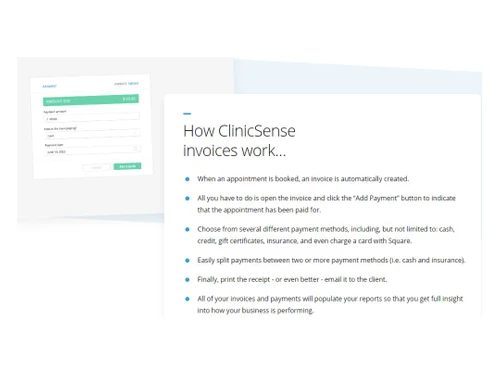 clinicsense Invoice & Payment.