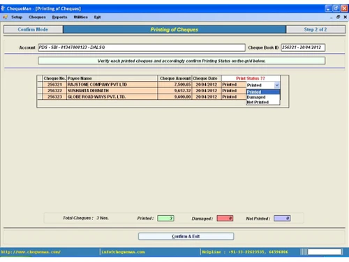 ChequeMan confirm mode
