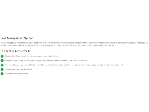 fees management system feature