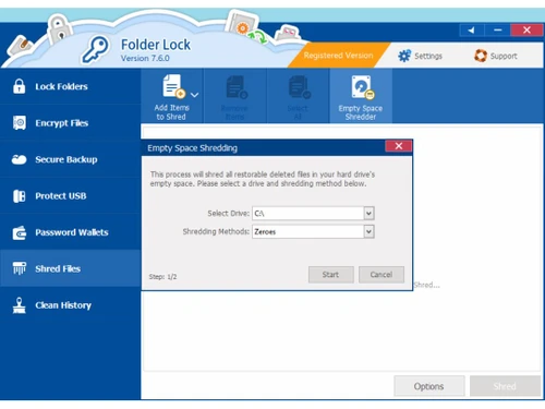folder lock-shredding