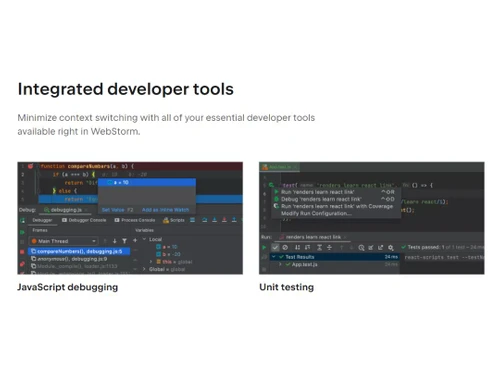 WebStorm Integrated developer tools