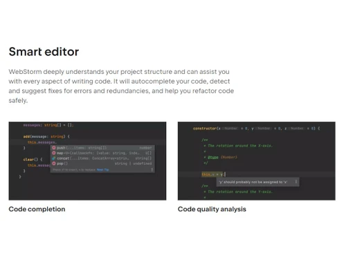 WebStorm Smart editor