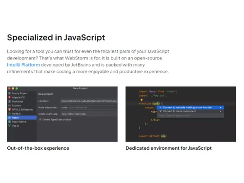 WebStorm Specialized in JavaScript