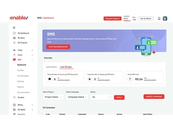 enablex sms dashboard
