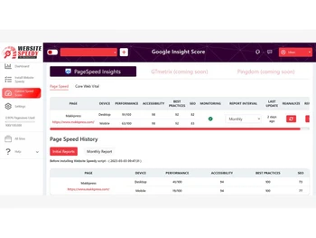 websitespeedy speed history