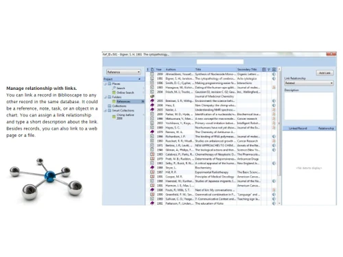 Biblioscape Manage relationship with links