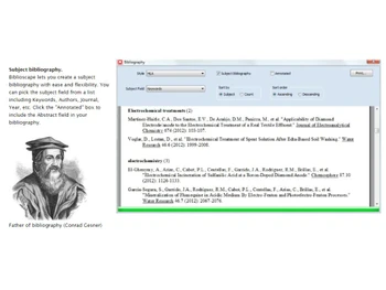 Biblioscape Subject Bibliography