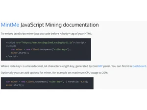 CoinIMP JavaScript mining