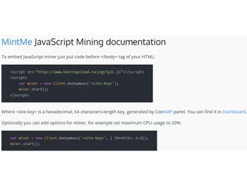 CoinIMP JavaScript mining