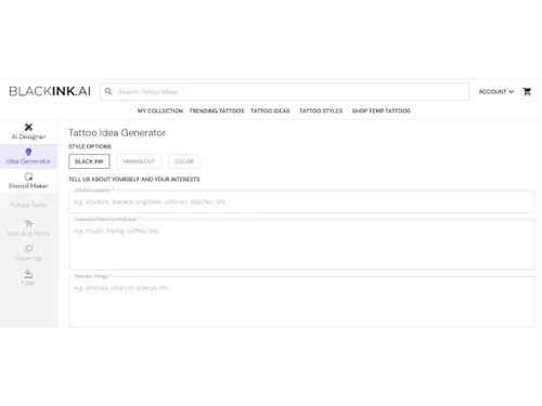 BlackInk AI Idea Generator