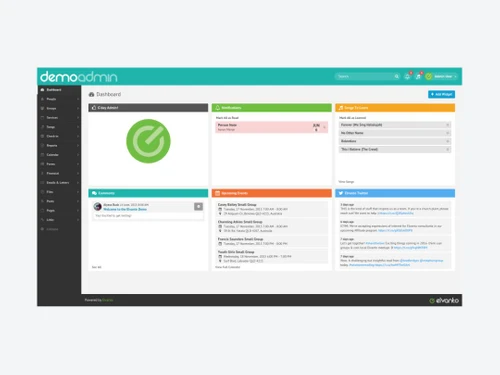elvanto church management software-dashboard