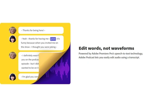 Adobe Podcast Edit words