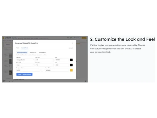 SlidesAI Customize the look