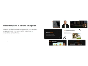 elai video template in various categories
